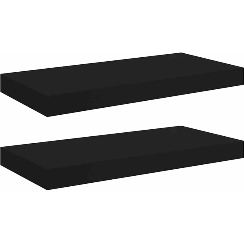 Image of VIDAXL Floating Wall Shelves 2 pcs Black 50x23x3.8cm mdf Vidaxl 8720286074619