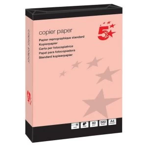 Image of 5 Star Coloured Copier Paper Multifunctional Ream-Wrapped 80gsm A4 Pink 500 Sheets