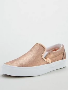 Image of Vans Shimmer Classic Slip-On - Gold/White, Gold/White, Size 8, Women