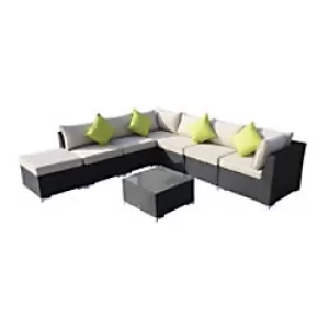 Image of Outsunny Rattan Garden Furniture Set 01-0714 Black