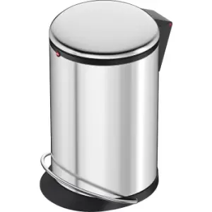 Image of Hailo HARMONY waste collector with pedal, HARMONY M, capacity 12 l, WxH 263 x 465 mm, stainless steel