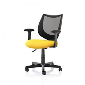 Image of Executive Chair Camden Black Mesh in Senna Yellow