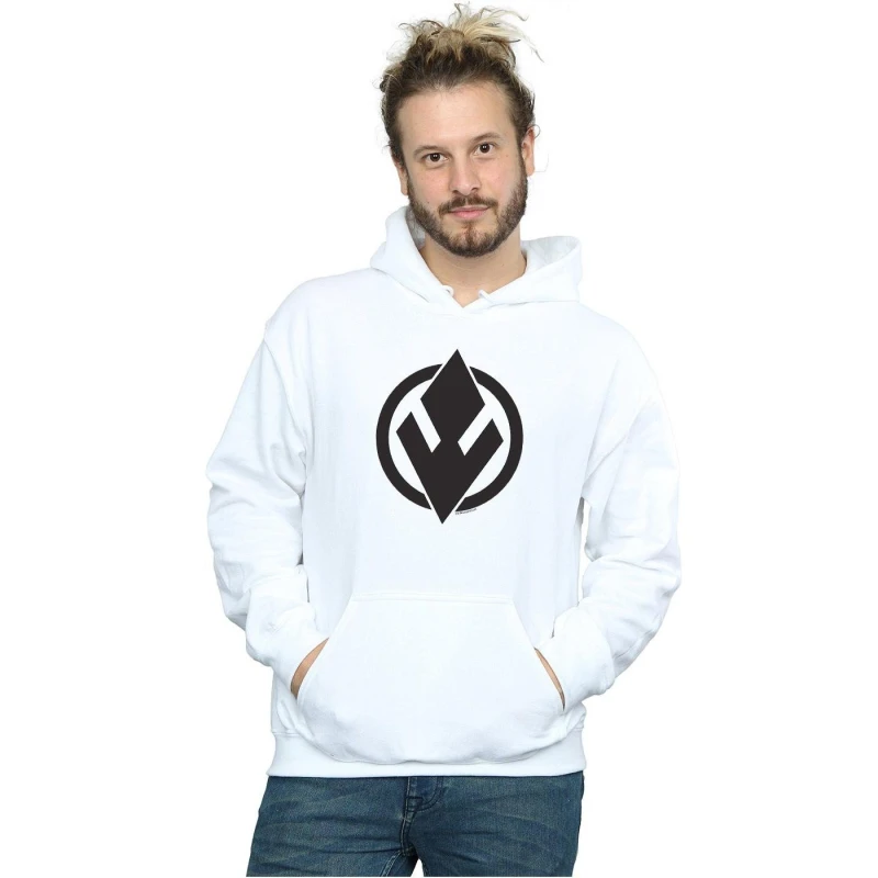 Image of Disney Men Star Wars The Rise Of Skywalker Sith Logo Hoodie in White Size: Small White S Male 5059400145854