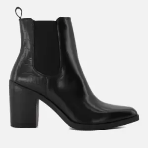 Image of Dune Womens Promising Block-Heel Western Boots - Black - UK 4