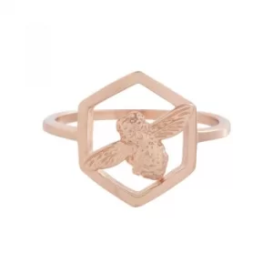 Image of Ladies Olivia Burton Rose Gold Plated Honeycomb Bee Ring