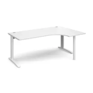 Image of Office Desk Right Hand Corner Desk 1800mm White Top With White Frame 1200mm Depth TR10 TBER18WWH