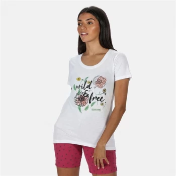 Image of Regatta Filandra IV Graphic Print Organic T-Shirt - White Wild