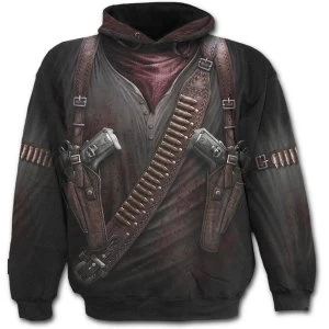 Image of Holster Wrap Allover Mens Medium Hoodie - Black