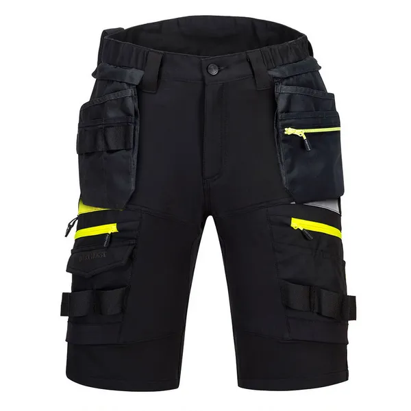 Image of Portwest DX4 Mens Detachable Holster Pocket Shorts DX444BKR32 Colour: Black