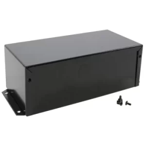 Image of Hammond 1411FBSBK Utility Metal Flanged Case 203x102x76mm Aluminiu...