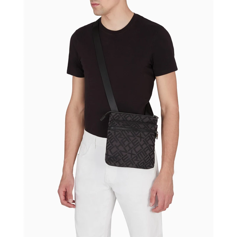 Image of Armani Exchange Mens Messenger Cross Body Bag Black FC013 male One Size