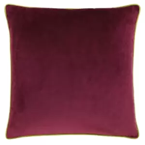 Image of Meridian Velvet Cushion Maroon/Moss