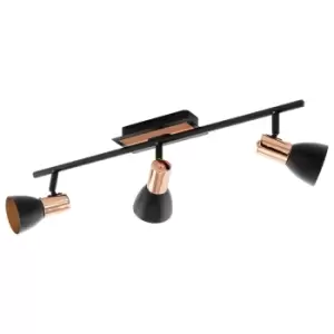 Image of Flush Ceiling Light Colour Black Copper Shade Bulb GU10 3x3.3W Included