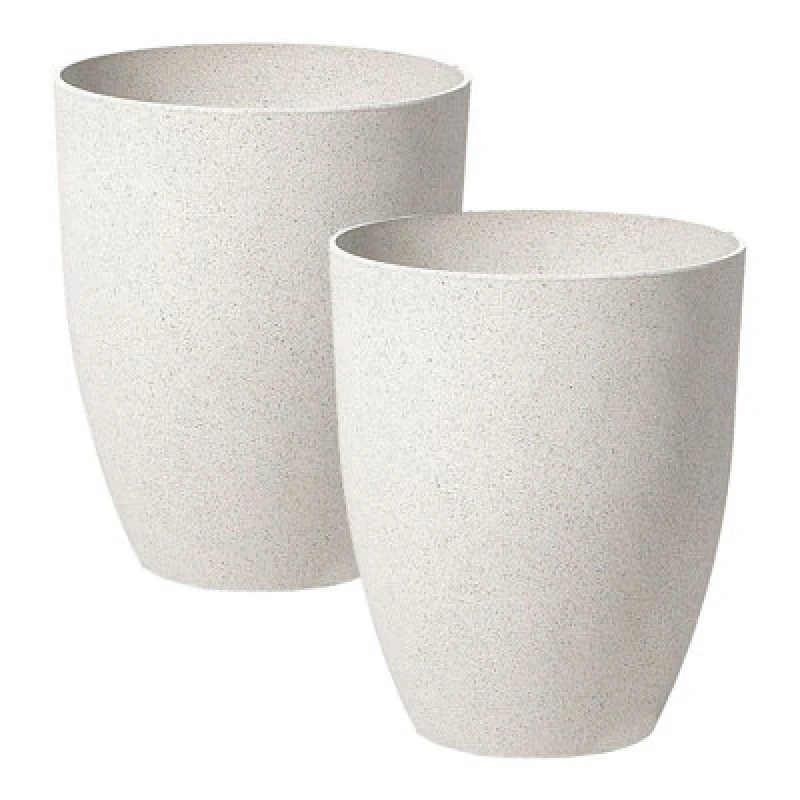 Image of Beliani Set Of 2 Plant Pots Croton 43cm Off-White
