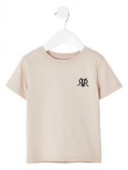 Image of River Island Mini RI T-Shirt Stone Size 6-9 Months Boys