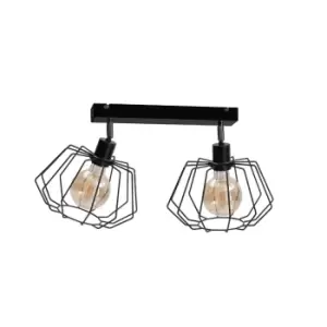 Image of Luna Twin Ceiling Spotlight Black, 50cm, 2x E27