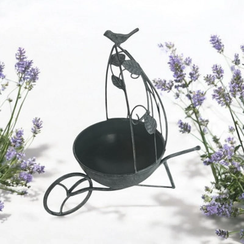 Image of MSL 36CM GREY METAL GARDEN PLANTER
