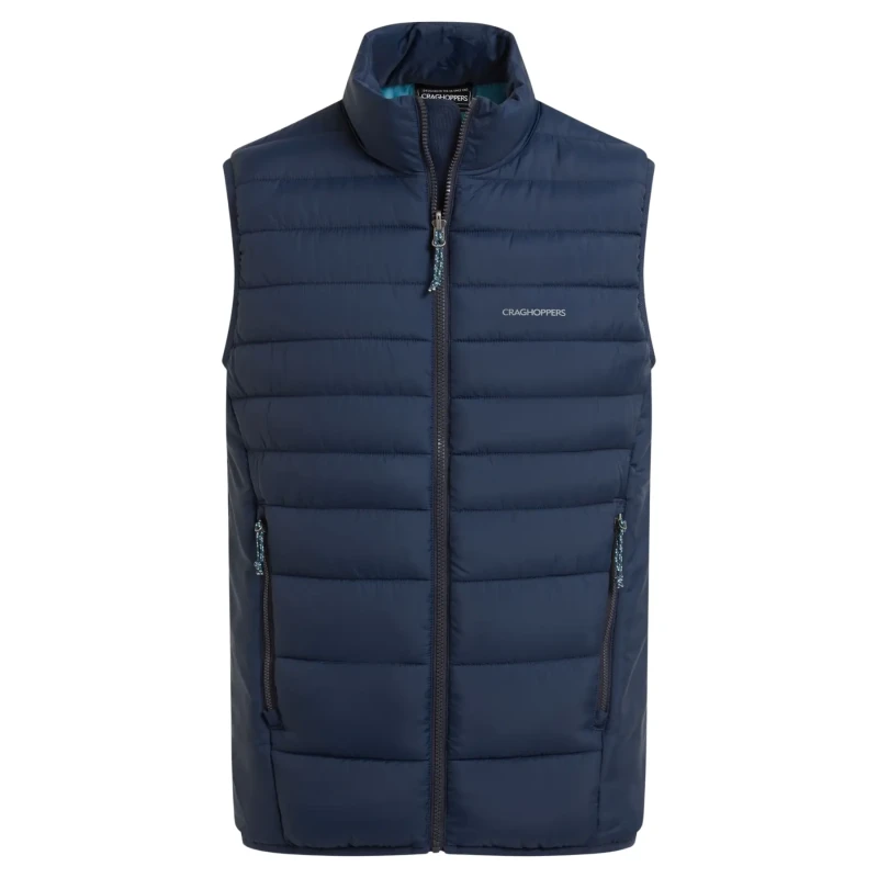 Image of Craghoppers Craghoppers Men Compresslite Vest Water-Repellent Gilet Bodywarmer in Mid Navy Size: Small Mid Navy S Male 5063260097031