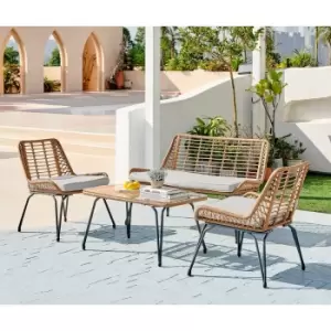 Image of Furniture Box FurnitureBox Lisbon Outdoor Sofa Set 4 Seat Brown