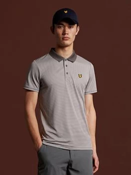Image of Lyle & Scott Golf Microstripe Polo Top - Grey Size M Men