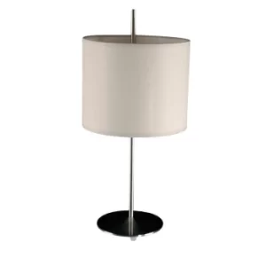 Image of Innset Table Lamp With Round Shade Satin Nickel