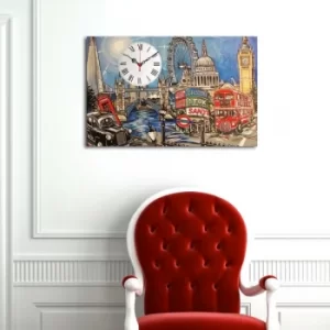 Image of 5070CS-76 Multicolor Decorative Canvas Wall Clock