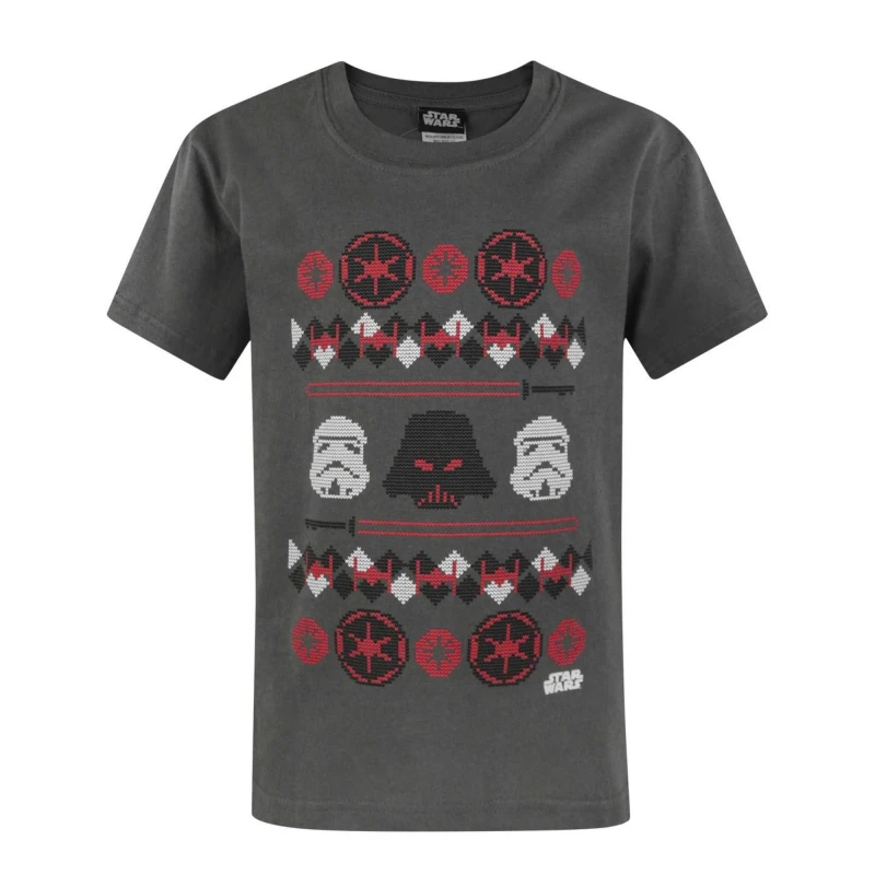 Image of (5-6 Years) Star Wars Short Sleeved T-Shirt (Boys Grey)
