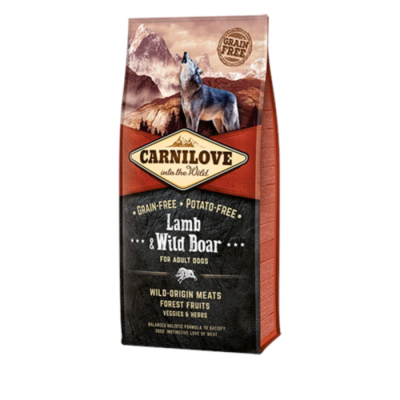 Image of Carnilove Lamb & Wild Boar Adult Dog Food 1.5kg Brown unisex