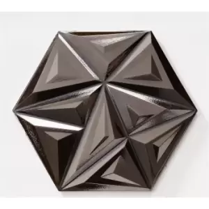Image of Black 3D Effect Wall Tile 28.5 x 33cm - Suma