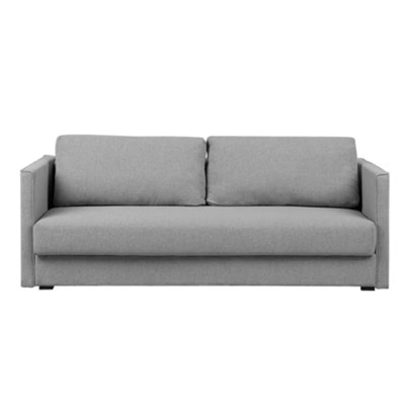 Image of Beliani Sofa Bed 3 Seater Eksjo Fabric Light Grey With Storage