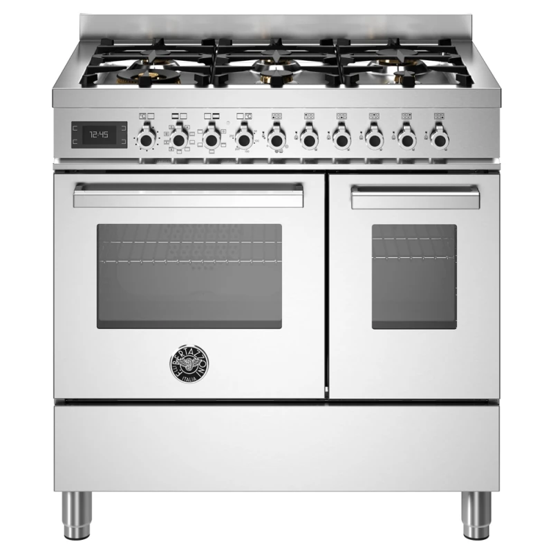 Image of Bertazzoni PRO96L2EXT 90cm Professional Dual Fuel Range Cooker - STAINLESS STEEL PRO96L2EXT