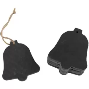 Image of Slate Christmas Tree Decorations - 7 x 8.5cm - Bell - Pack of 6 - Nicola Spring