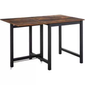Image of HOMCOM Drop Leaf Kitchen Foldable Table Folding Table Foldable for Dining Room - Brown