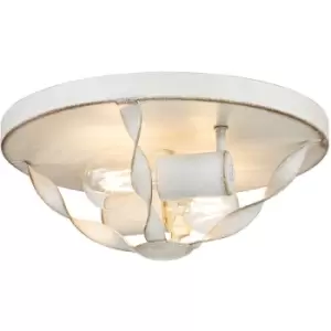 Image of Elstead Quoizel Bradbury Semi Flush Ceiling Light Antique White
