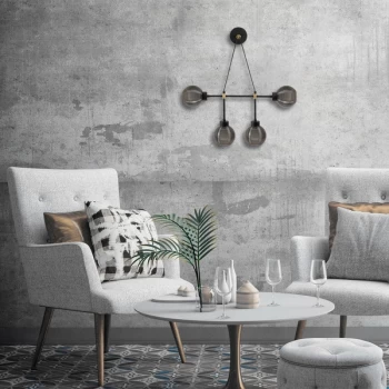 Image of Swing - 3222 Black Fume Wall Lamp