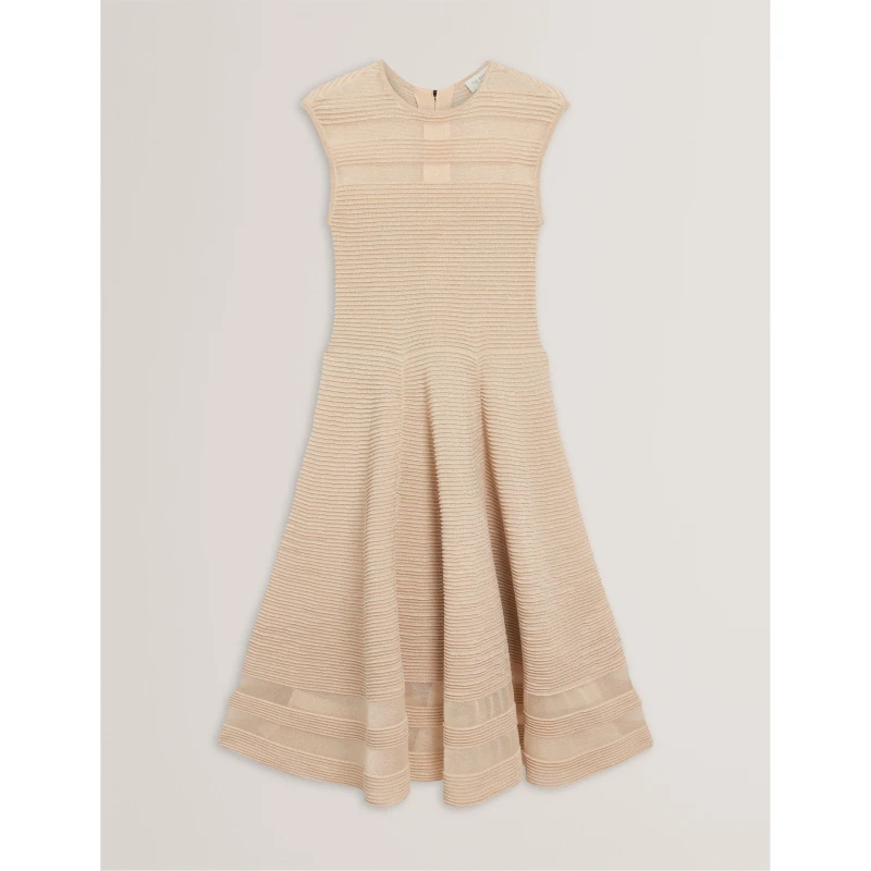 Image of Ted Baker Womens Knitted Jumper Dress Knitted Dresses 8 (XS) Neutral 66222169310