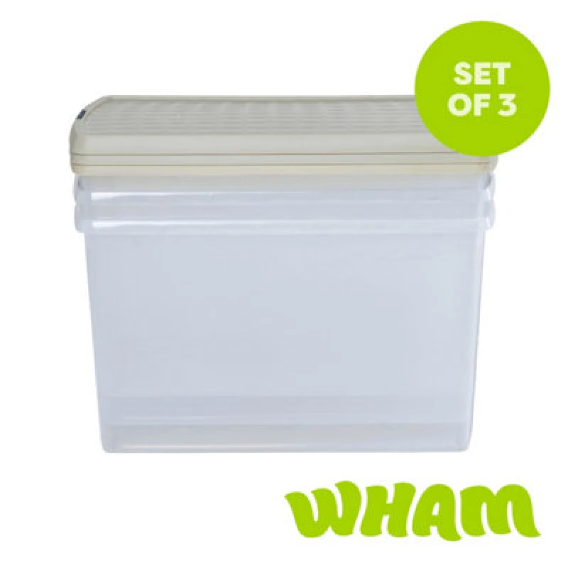 Image of Wham Clip 13.02 62L Rectangular Box & Lid Clear/Stone/Slate Gray 19516/3