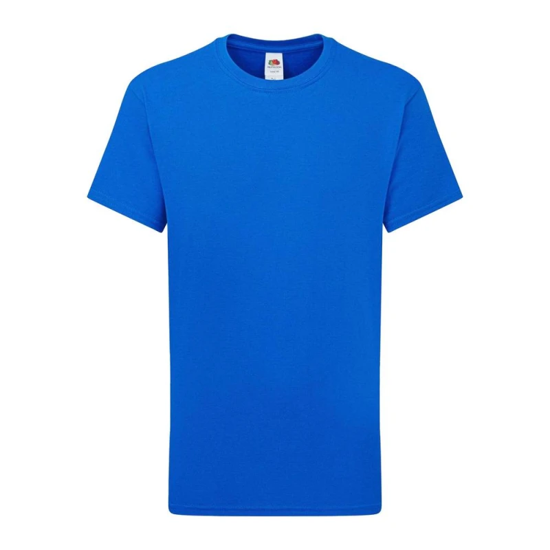 Image of Fruit Of The Loom Iconic 195 girls's Children's T shirt in Blue