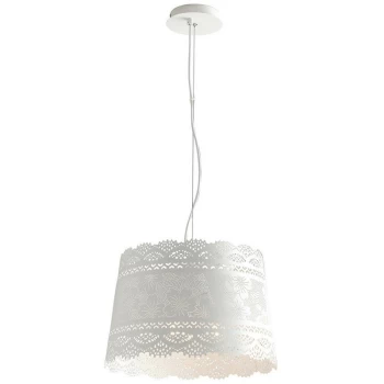 Image of Fan Europe Lighting - Fan Europe CLUNY 3 Light Cylindrical Pendant Ceiling Light White 40x27.5cm