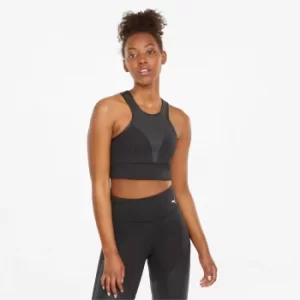 Image of PUMA Moto Womens Training Bra Top Shirt, Black, size Small, Clothing