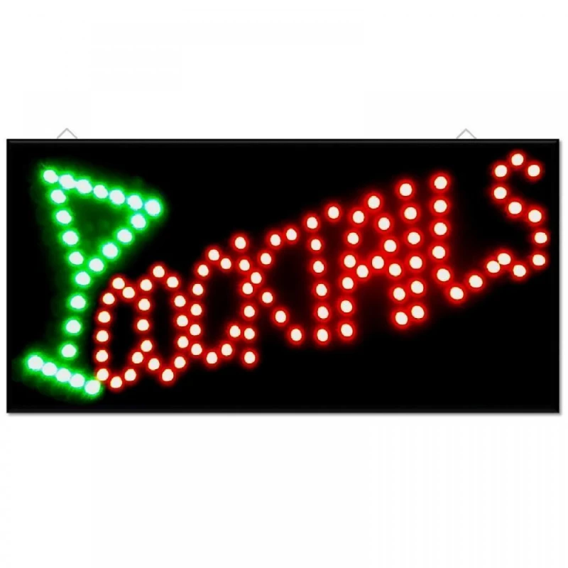 Image of Gr8 Home LED Bar Sign Cocktail Drinks Pub Club Window Home Shop Display Black