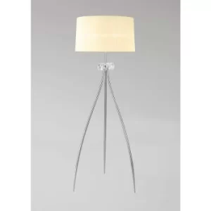 Image of Floor lamp Loewe 3 Bulbs E27, polished chrome with white shade