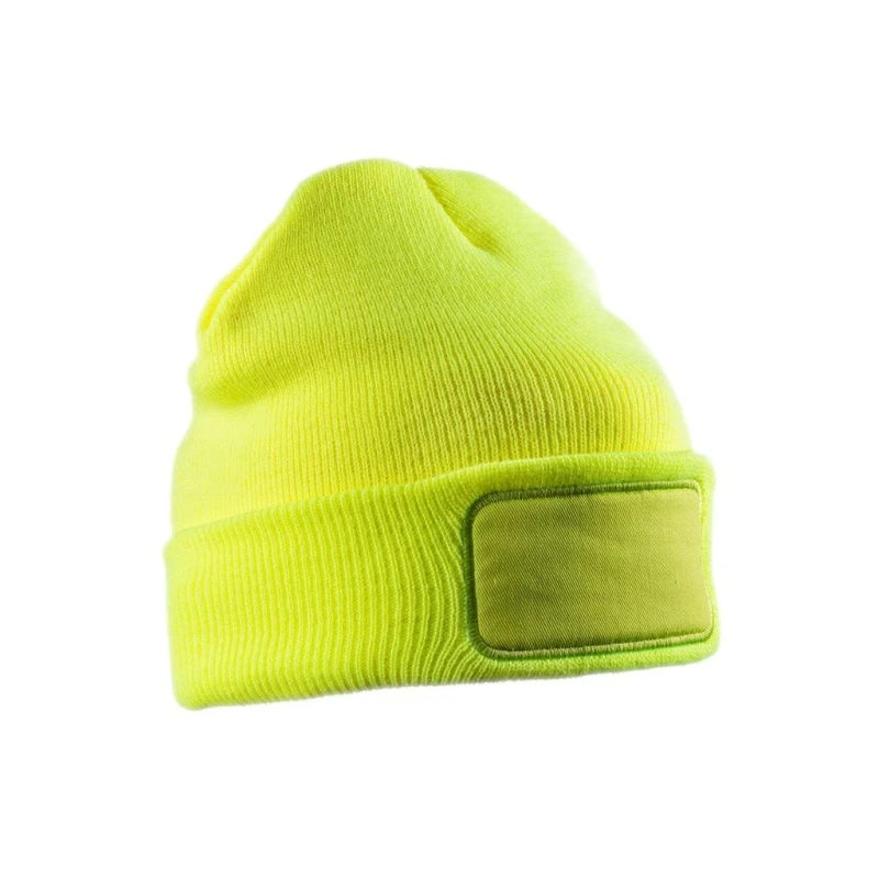 Image of Result Men Result Double Knit Thinsulate Printers Beanie in Yellow Yellow One Size Male 5059444788925