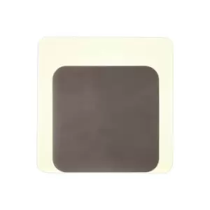 Image of Magnetic Base Wall Lamp, 12W LED 3000K 498lm, 15, 19cm Square Bottom Offset, Coffee, Acrylic Frosted Diffuser - Luminosa Lighting