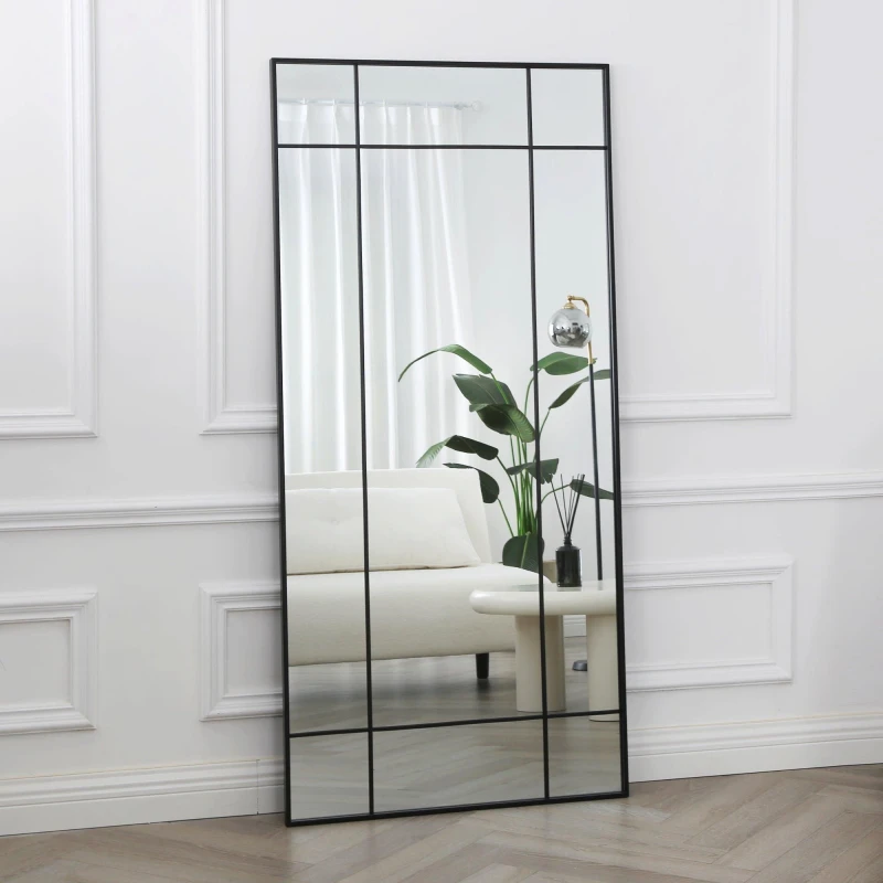 Image of Home Garden Direct Aion - Large Industrial Mirror with Black Frame - 170x80 Black Unisex