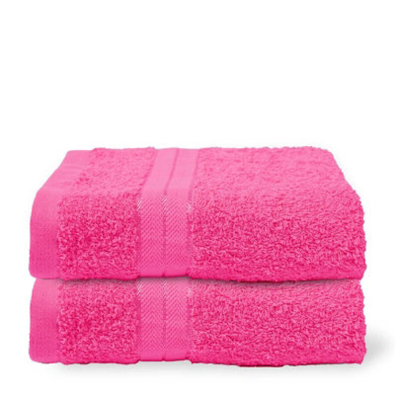 Image of OHS OHS 2 Pack of 100% Cotton Bathroom Hand Towel in Pink Pink Hand Towel Unisex 5027434228881
