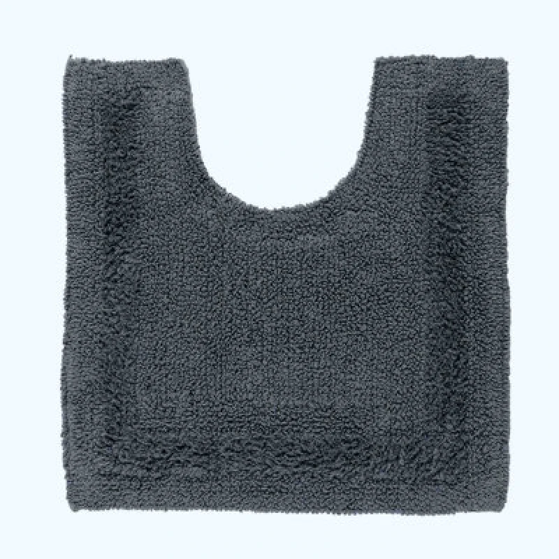 Image of Homescapes Luxury Reversible Cotton Pedestal Mat - Grey