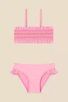 Image of Girls Rainbow Smocking Bikini Set
