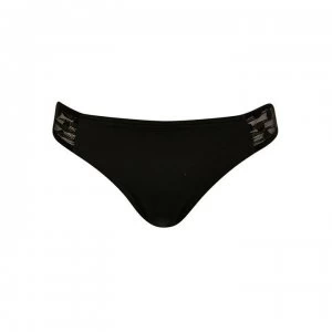 Image of Figleaves Icon Spot Mesh Classic Bikini Brief - Black