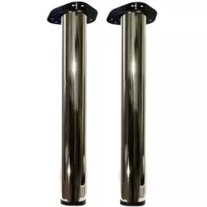 Image of Table Leg Metal 60mm x 710mm Chrome - Pack of 2